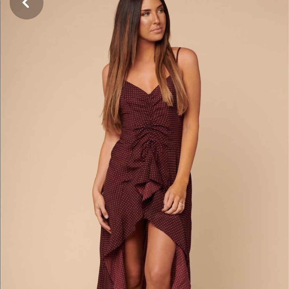 Wine Polkadot Dress